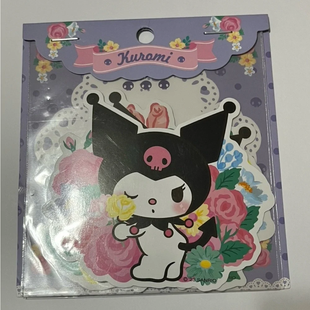 Kuromi Flower Theme Die Cut Stickers